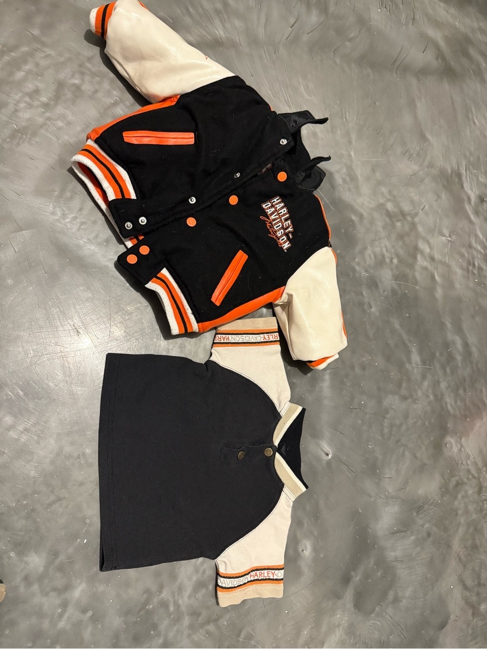 Baby Harley-Davidson  Letterman Jacket with Coordinating Polo 18/24 month